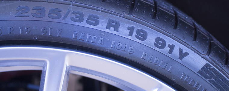 The Numbers and Letters on the Side of a Tyre Including the Speed Rating 