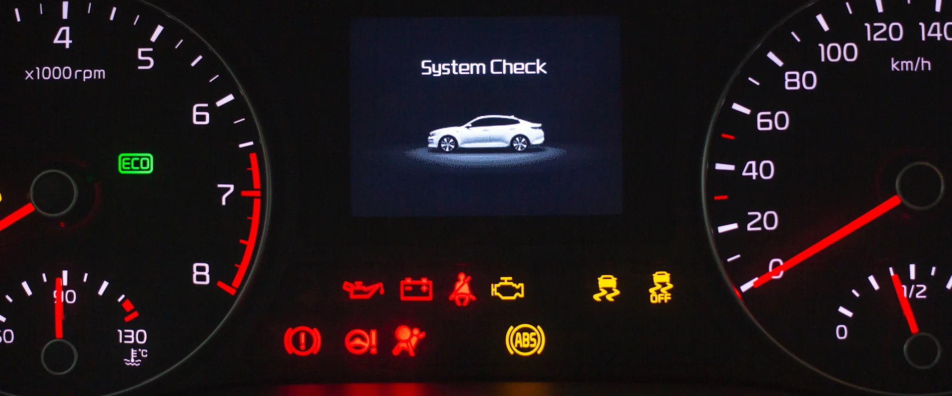 A system check warning on the dashboard