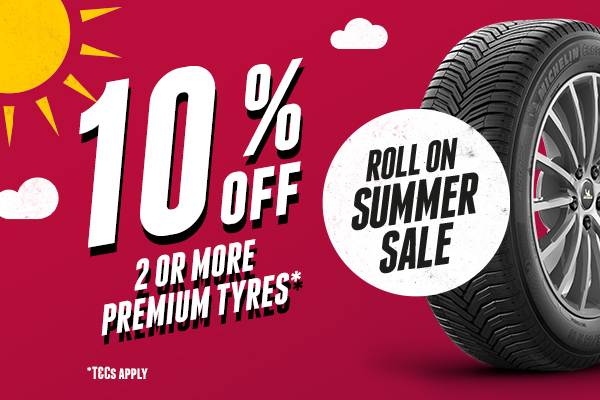 EXTENDED! 10% off 2 or more Premium Michelin, Goodyear, Continental, Pirelli or Bridgestone tyres